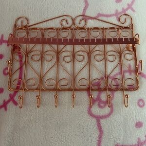 Rose Gold Jewelry Wall Organizer